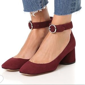 New Burgundy Marc Jacobs Kerry Ankle Strap Pumps